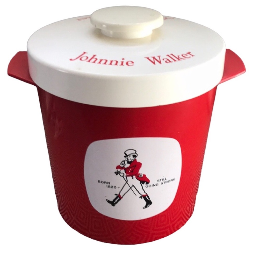 Vintage Johnny Walker plastic insulated ice bucket